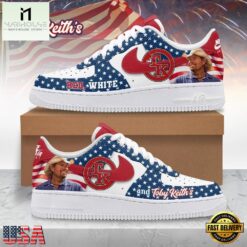 Toby Keith Red White And Blue Patriotic Country Music Graphic Air Force 1 Shoes, Music Artist AF1 Shoes Toby Keith Red White And Blue Patriotic Country Music Graphic Air Force 1 Shoes