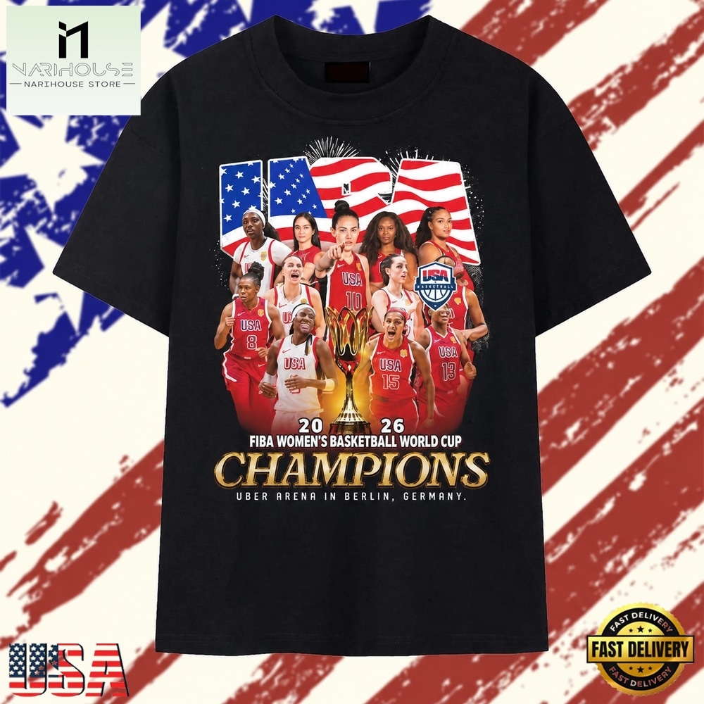USA Women's Basketball FIBA World Cup Champions Vintage Graphic T Shirt, Stylish 2D Graphic Shirt Usa Women S Basketball Fiba World Cup Champions Vintage Graphic T Shirt