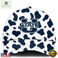 Utah State Aggies Football Cow Print Gameday 2026 Cap, Trending Cap Style Utah State Aggies Football Cow Print Gameday 2026 Cap