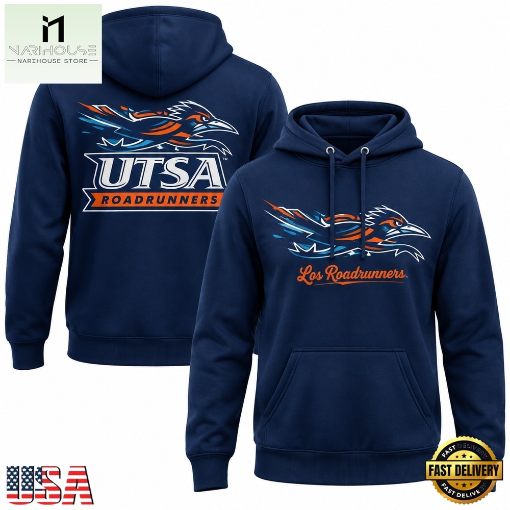 UTSA Roadrunners Los Correcaminos 2026 Navy Pullover Hoodie, Hot 3D Shirt Trend UTSA Roadrunners Los Correcaminos 2026 Navy Pullover Hoodie, Hot 3D Shirt Trend