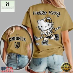 Vegas Golden Knights NHL x Hello Kitty Unisex 3D Shirt, NHL 3D Game Day Tee Vegas Golden Knights Nhl X Hello Kitty Unisex 3D Shirt