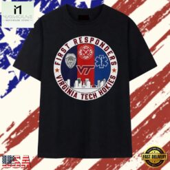 Virginia Tech Hokies First Responders Tribute T Shirt, Stylish 2D Graphic Shirt Virginia Tech Hokies First Responders Tribute T Shirt