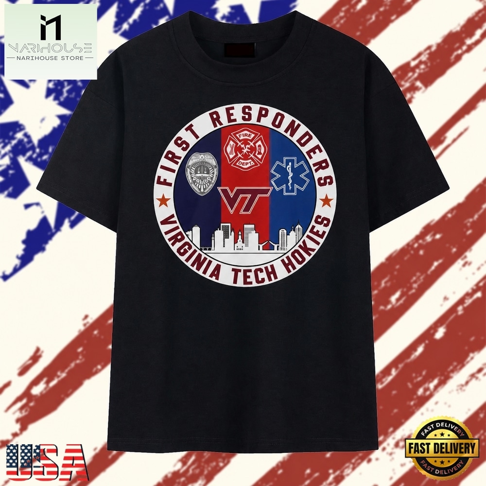 Virginia Tech Hokies First Responders Tribute T Shirt, Stylish 2D Graphic Shirt Virginia Tech Hokies First Responders Tribute T Shirt, Stylish 2D Graphic Shirt