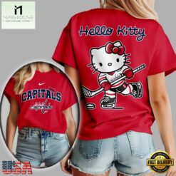 Washington Capitals NHL x Hello Kitty Unisex 3D Shirt, NHL 3D Game Day Tee Washington Capitals Nhl X Hello Kitty Unisex 3D Shirt