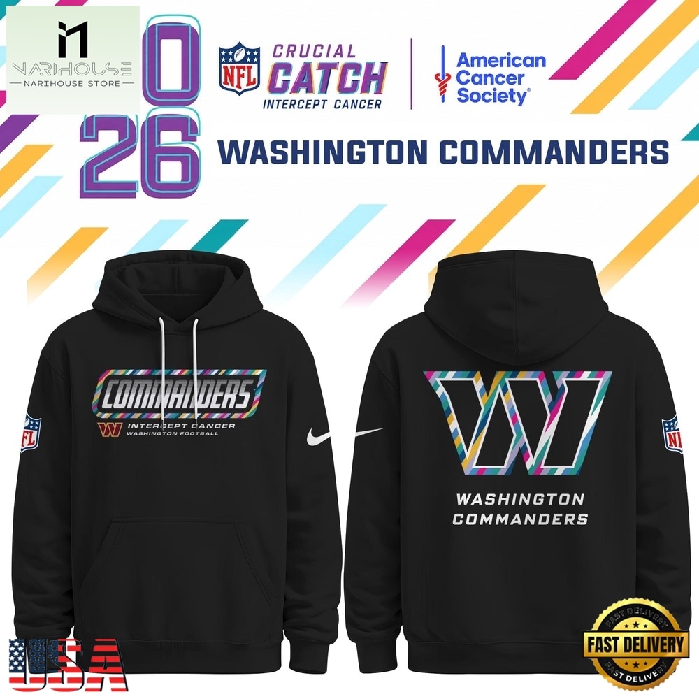Washington Commanders NFL Crucial Catch 2026 Limited Edition Black Hoodie Shirt, NFL Sporty Shirt Washington Commanders NFL Crucial Catch 2026 Limited Edition Black Hoodie Shirt, NFL Sporty Shirt