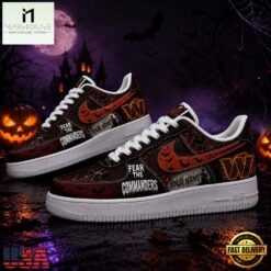 Washington Commanders NFL Fear The Team Halloween Air Force 1 Shoes Sneakers, NFL Team AF1 Shoes Washington Commanders Nfl Fear The Team Halloween Air Force 1 Shoes Sneakers