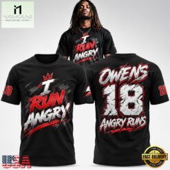 Washington Commanders Tyler Owens I Run Angry 2026 Black 3D Shirt, Hot 3D Shirt Trend Washington Commanders Tyler Owens I Run Angry 2026 Black 3D Shirt