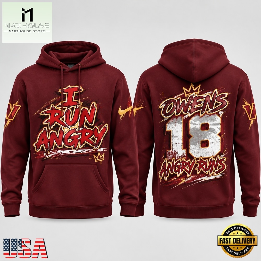 Washington Commanders Tyler Owens I Run Angry 2026 Red Hoodie, Hot 3D Shirt Trend Washington Commanders Tyler Owens I Run Angry 2026 Red Hoodie, Hot 3D Shirt Trend
