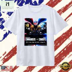 Washington Commanders vs Dallas Cowboys NFL Week 2 Game Schedule T Shirt, Stylish 2D Graphic Shirt Washington Commanders VS Dallas Cowboys Nfl Week 2 Game Schedule T Shirt