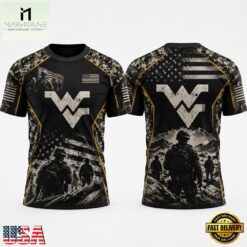 West Virginia Mountaineers x Military Appreciation T Shirt, Hot 3D Shirt Trend West Virginia Mountaineers X Military Appreciation T Shirt