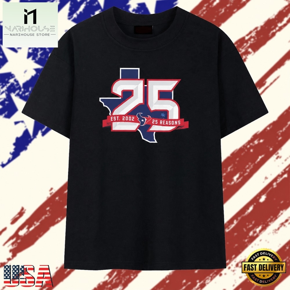 Will Anderson Jr. 51 Houston Texans 25th Season T Shirt, Stylish 2D Graphic Shirt Will Anderson Jr. 51 Houston Texans 25th Season T Shirt, Stylish 2D Graphic Shirt