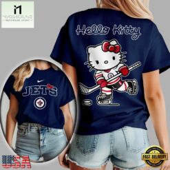 Winnipeg Jets NHL x Hello Kitty Unisex 3D Shirt, NHL 3D Game Day Tee Winnipeg Jets Nhl X Hello Kitty Unisex 3D Shirt