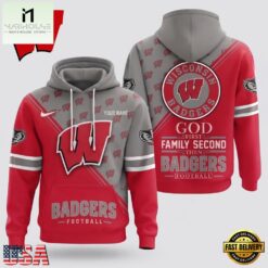 Wisconsin Badgers 2026 NCAA Personalized Faith Family Football Hoodie, NCAA College 3D Shirt Wisconsin Badgers 2026 Ncaa Personalized Faith Family Football Hoodie