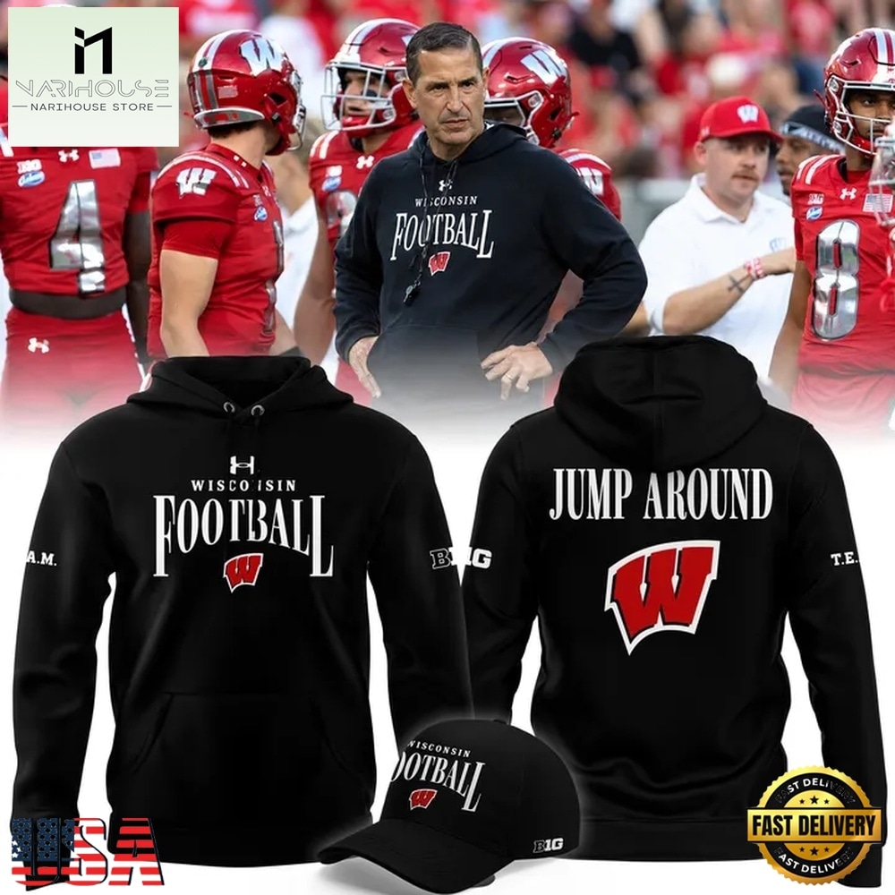 Wisconsin Badgers Football Head Coach Luke Fickell Jump Around 2026 Hoodie, Hot 3D Shirt Trend Wisconsin Badgers Football Head Coach Luke Fickell Jump Around 2026 Hoodie, Hot 3D Shirt Trend