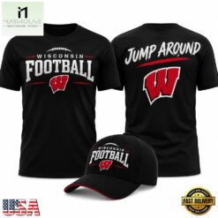 Wisconsin Badgers Football Jump Around 2026 Graphic T Shirt, Hot 3D Shirt Trend Wisconsin Badgers Football Jump Around 2026 Graphic T Shirt