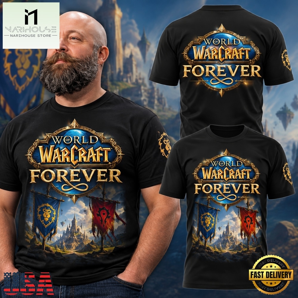 World Of Warcraft Azeroth Forever 2026 Special New Black T Shirt, Hot 3D Shirt Trend World Of Warcraft Azeroth Forever 2026 Special New Black T Shirt, Hot 3D Shirt Trend