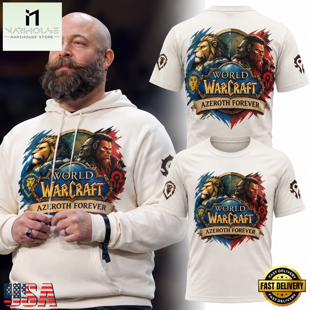World Of Warcraft Azeroth Forever 2026 Special New White T Shirt, Hot 3D Shirt Trend World Of Warcraft Azeroth Forever 2026 Special New White T Shirt, Hot 3D Shirt Trend
