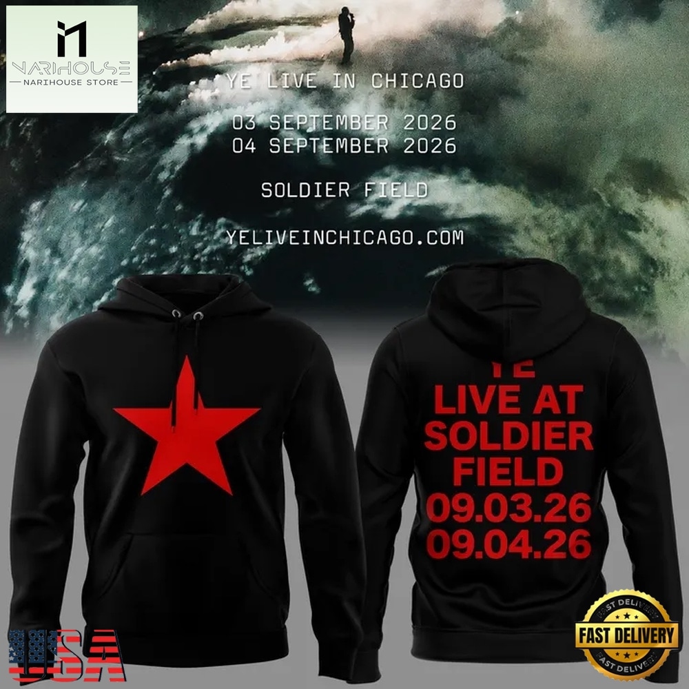 YE LIVE AT SOLDIER FIELD, 2026 Ye Live Concert Tour Black Hoodie, Popular 3D Music Tee YE LIVE AT SOLDIER FIELD, 2026 Ye Live Concert Tour Black Hoodie, Popular 3D Music Tee