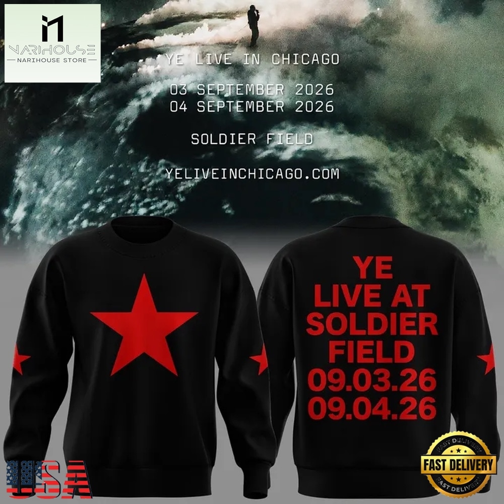 YE LIVE AT SOLDIER FIELD, 2026 Ye Live Concert Tour Black Sweatshirt, Popular 3D Music Tee YE LIVE AT SOLDIER FIELD, 2026 Ye Live Concert Tour Black Sweatshirt, Popular 3D Music Tee