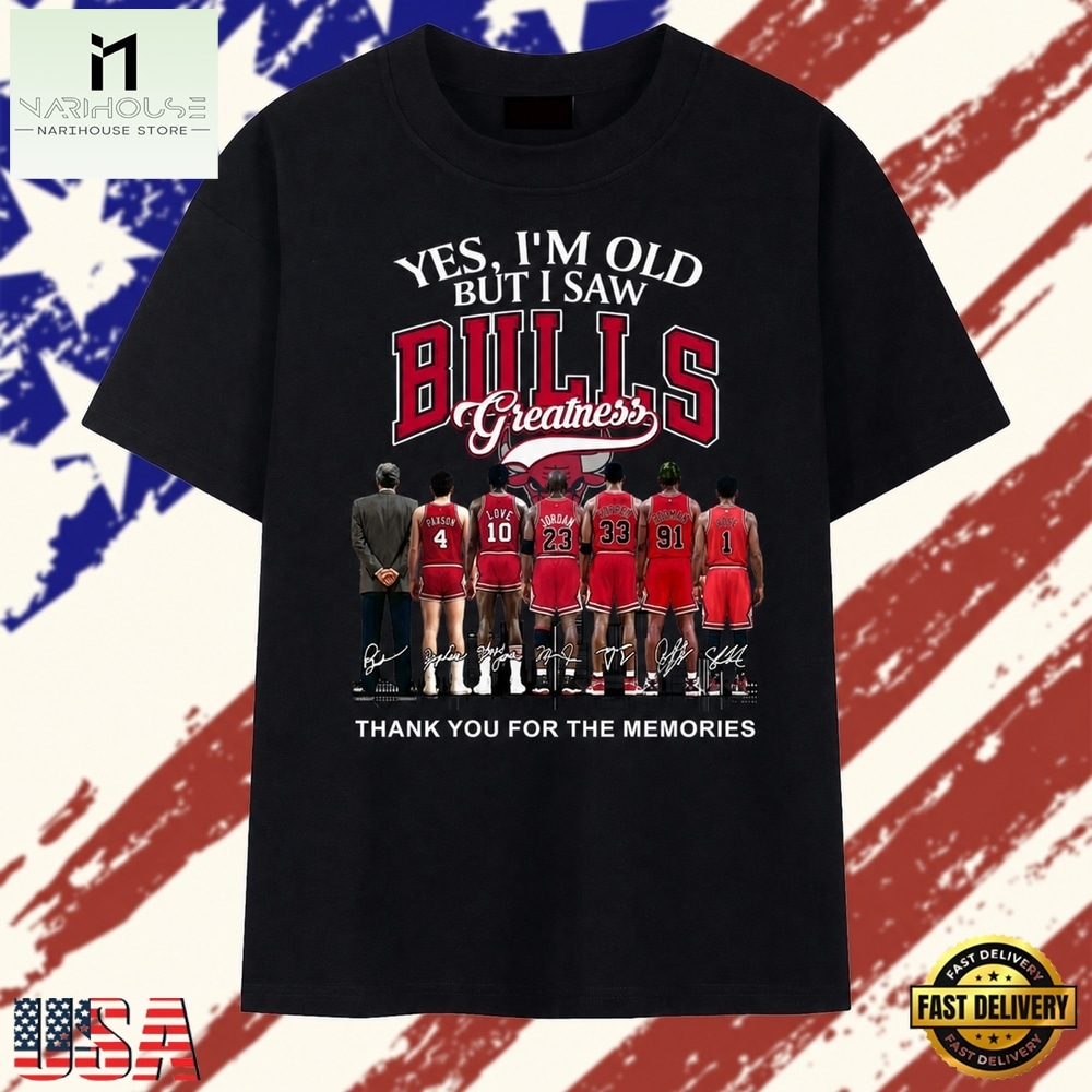 Yes I'm Old But I Saw Bulls Greatness Signatures Graphic T Shirt, Stylish 2D Graphic Shirt Yes I'm Old But I Saw Bulls Greatness Signatures Graphic T Shirt, Stylish 2D Graphic Shirt