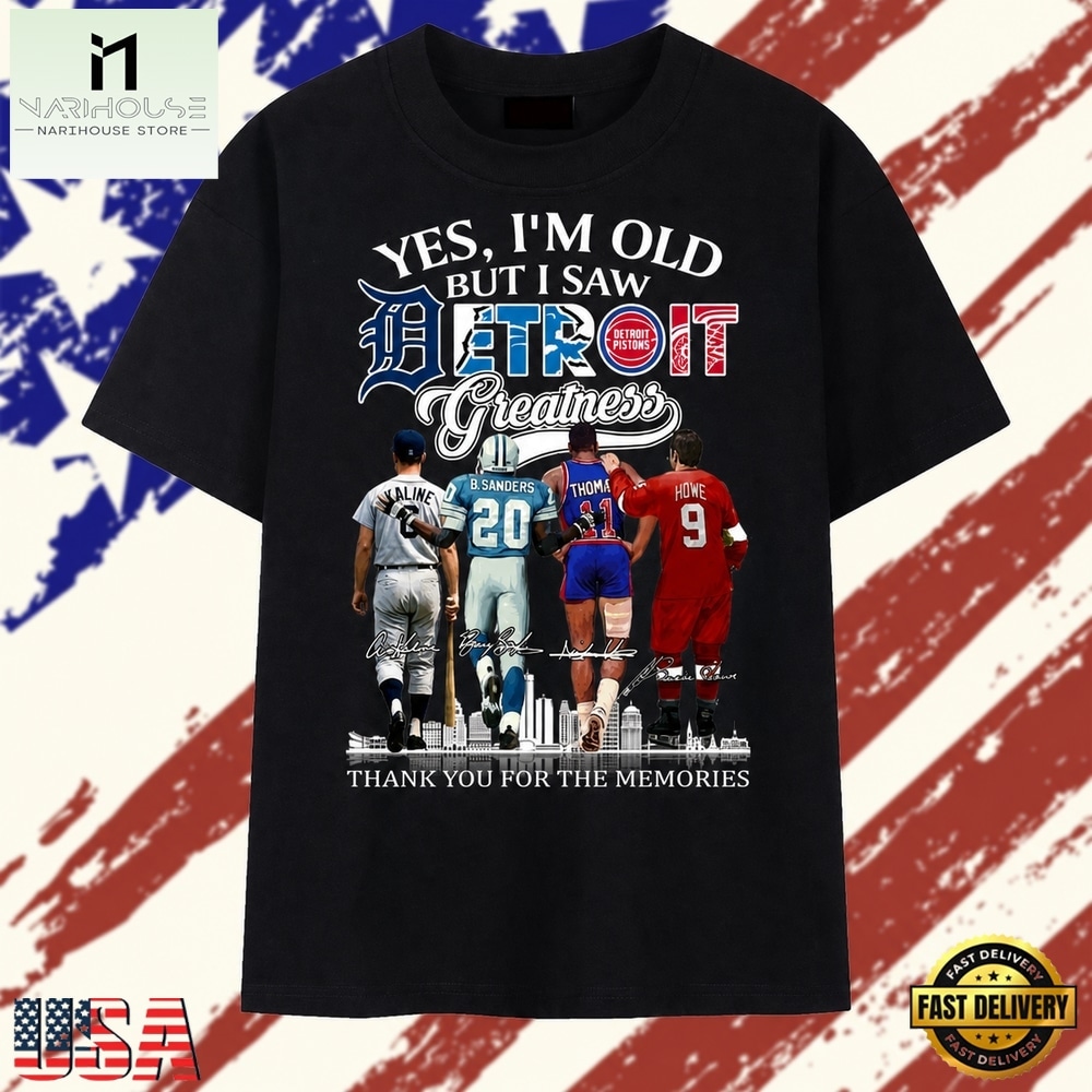 Yes I'm Old But I Saw Detroit Greatness Signatures Graphic T Shirt, Stylish 2D Graphic Shirt Yes I'm Old But I Saw Detroit Greatness Signatures Graphic T Shirt, Stylish 2D Graphic Shirt