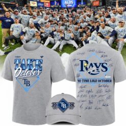 Tampa Bay Rays Gray 2026 MLB Division Series Champions Distressed Locker Room Take October T Shirt, Hot 3D Shirt Trend Tampa Bay Rays Gray 2026 Mlb Division Series Champions Distressed Locker Room Take October T Shirt