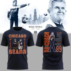 Chicago Bears Mike Ditka Forever Remembering a Legend Paying Tribute to Da Coach 3D Shirt, Hot 3D Shirt Trend Chicago Bears Mike Ditka Forever Remembering A Legend Paying Tribute TO DA Coach 3D Shirt