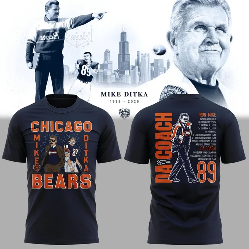 Chicago Bears Mike Ditka Forever Remembering a Legend Paying Tribute to Da Coach 3D Shirt, Hot 3D Shirt Trend Chicago Bears Mike Ditka Forever Remembering a Legend Paying Tribute to Da Coach 3D Shirt, Hot 3D Shirt Trend