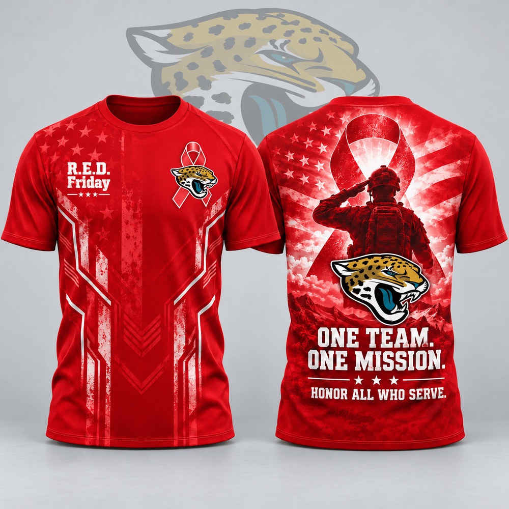 Jacksonville Jaguars NFL RED Friday One Team One Mission Patriotic Soldier Tribute T Shirt, NFL Sporty Shirt Jacksonville Jaguars NFL RED Friday One Team One Mission Patriotic Soldier Tribute T Shirt, NFL Sporty Shirt