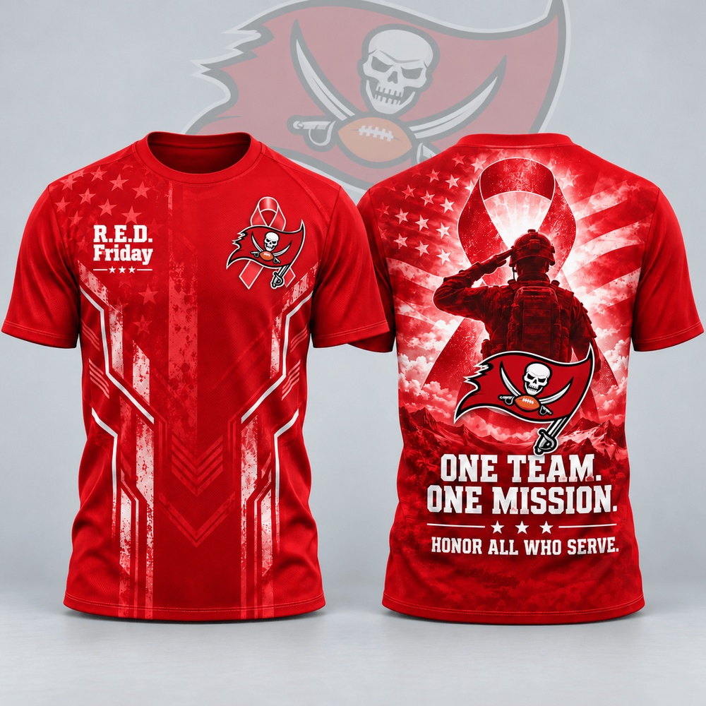 Tampa Bay Buccaneers NFL RED Friday One Team One Mission Patriotic Soldier Tribute T Shirt, NFL Sporty Shirt Tampa Bay Buccaneers NFL RED Friday One Team One Mission Patriotic Soldier Tribute T Shirt, NFL Sporty Shirt