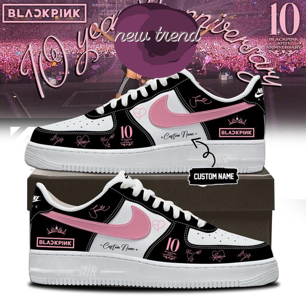 Black Pink 10TH ANNIVERSARY And COMEBACK 2026 Limited Edition Air Force 1 Shoes Sneakers, Music Artist AF1 Shoes Black Pink 10TH ANNIVERSARY And COMEBACK 2026 Limited Edition Air Force 1 Shoes Sneakers, Music Artist AF1 Shoes