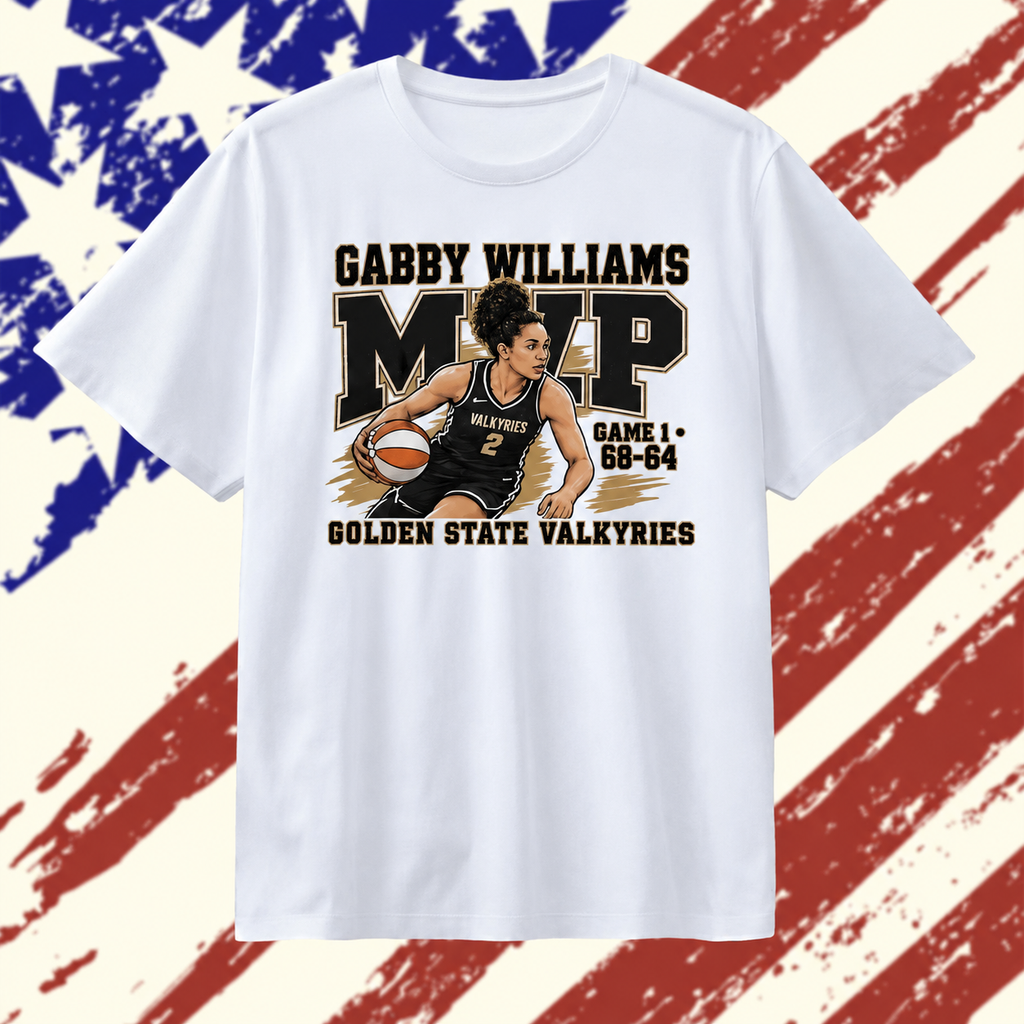 Gabby Williams of Golden State Valkyries number 2 forward WNBA MVP game 1 68 64 T Shirt, Stylish 2D Graphic Shirt Gabby Williams of Golden State Valkyries number 2 forward WNBA MVP game 1 68 64 T Shirt, Stylish 2D Graphic Shirt