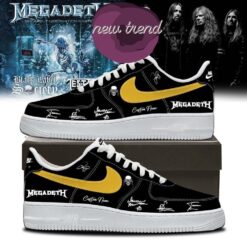 Megadeth Breakout Hibernation Of The Nations 2026 Customize Black Air Force 1 Shoes Sneakers, Music Artist AF1 Shoes Megadeth Breakout Hibernation OF The Nations 2026 Customize Black Air Force 1 Shoes Sneakers