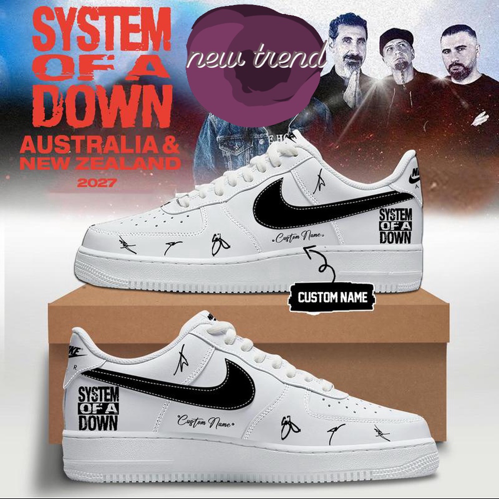 System Of A Down And Faith No More Australia x New Zealand Tour Personalized Air Force 1 Shoes Sneakers, Music Artist AF1 Shoes System Of A Down And Faith No More Australia x New Zealand Tour Personalized Air Force 1 Shoes Sneakers, Music Artist AF1 Shoes