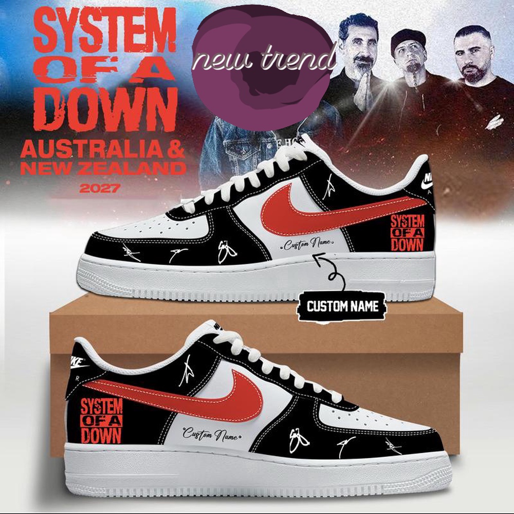 System Of A Down And Faith No More Australia x New Zealand Tour Signature Air Force 1 Shoes Sneakers, Music Artist AF1 Shoes System Of A Down And Faith No More Australia x New Zealand Tour Signature Air Force 1 Shoes Sneakers, Music Artist AF1 Shoes