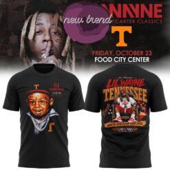Tennessee Volunteers x Lil Wayne 20 Years of Carter Classics live in Tennessee 2026 T Shirt, Popular 3D Music Tee Tennessee Volunteers X Lil Wayne 20 Years OF Carter Classics Live IN Tennessee 2026 T Shirt