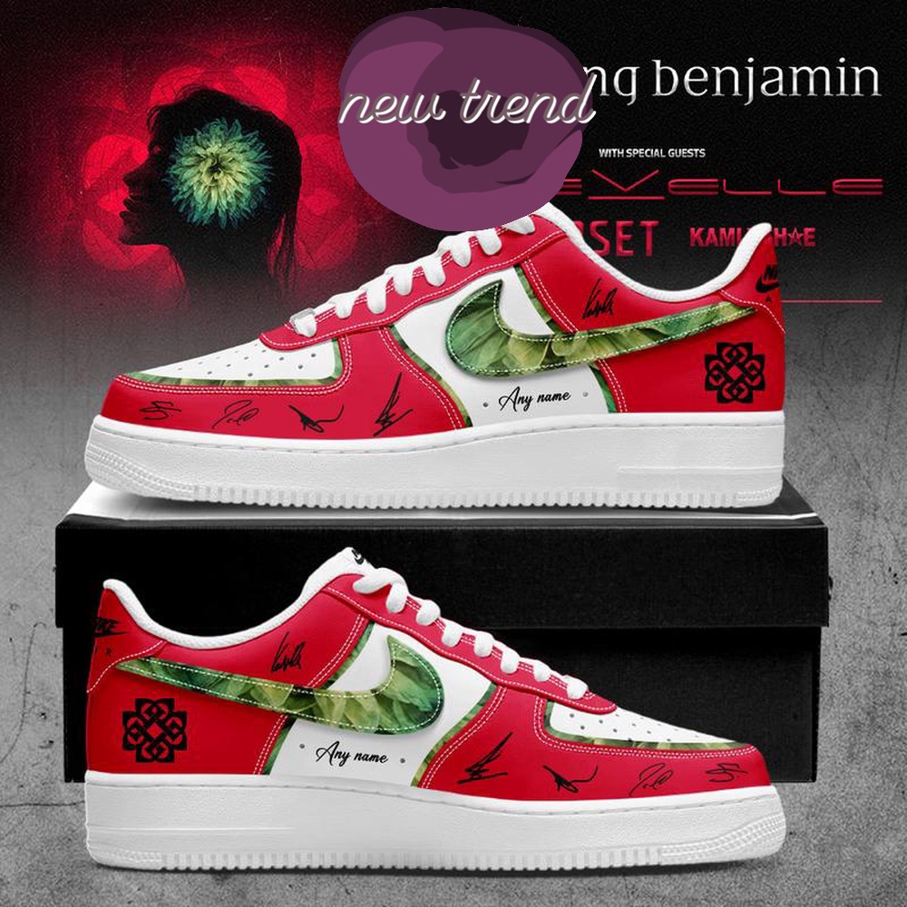 Breaking Benjamin North American World Tour 2026 Limited Edition Red Air Force 1 Shoes Sneakers, Music Artist AF1 Shoes Breaking Benjamin North American World Tour 2026 Limited Edition Red Air Force 1 Shoes Sneakers, Music Artist AF1 Shoes