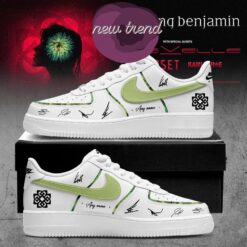 Breaking Benjamin North American World Tour 2026 Limited Edition White Air Force 1 Shoes Sneakers, Music Artist AF1 Shoes Breaking Benjamin North American World Tour 2026 Limited Edition White Air Force 1 Shoes Sneakers