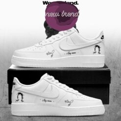 Miley Cyrus Something Beautiful Album 2026 Limited Edition White Air Force 1 Shoes Sneakers, Music Artist AF1 Shoes Miley Cyrus Something Beautiful Album 2026 Limited Edition White Air Force 1 Shoes Sneakers