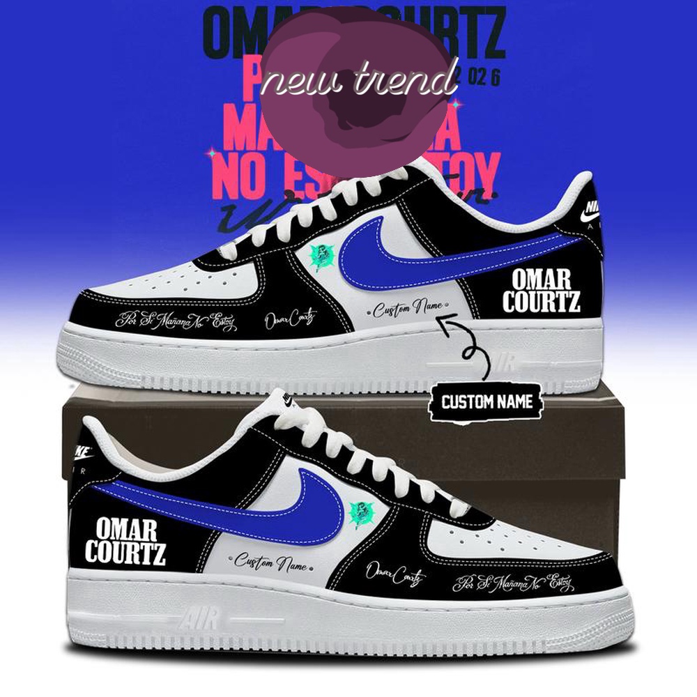 Omar Courtz Por Si Manana No Estoy World Tour Limited Edition Air Force 1 Shoes Sneakers, Music Artist AF1 Shoes Omar Courtz Por Si Manana No Estoy World Tour Limited Edition Air Force 1 Shoes Sneakers, Music Artist AF1 Shoes
