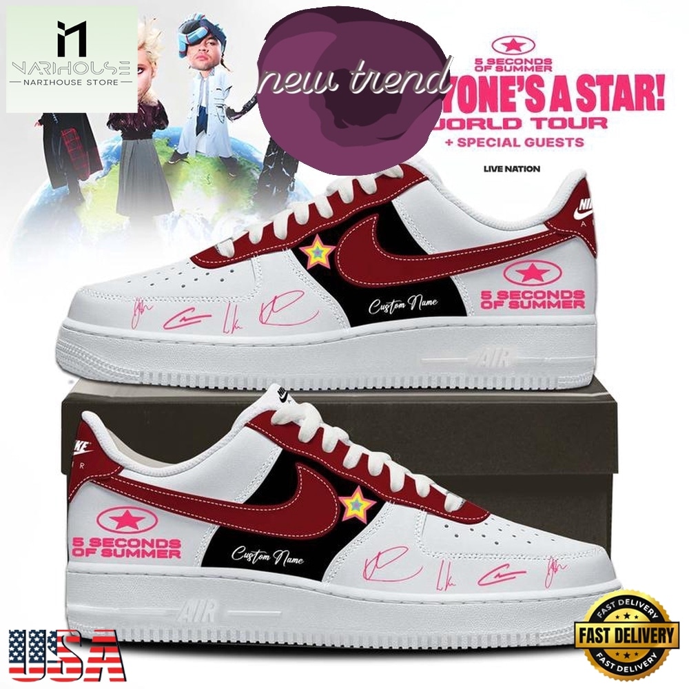 5 Seconds of Summer EVERYONE A STAR 2026 Air Force 1 Shoes Sneakers, Music Artist AF1 Shoes 5 Seconds of Summer EVERYONE A STAR 2026 Air Force 1 Shoes Sneakers, Music Artist AF1 Shoes