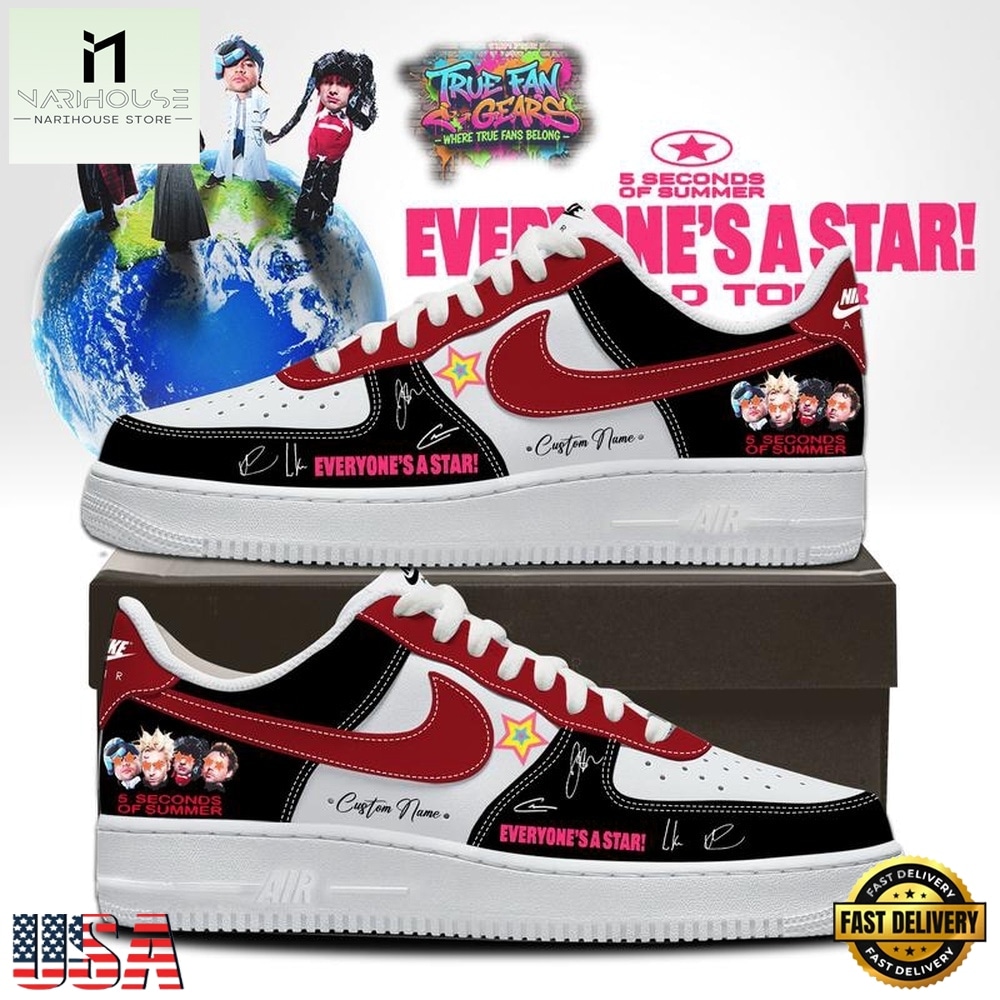 5 Seconds of Summer EVERYONE A STAR 2026 Limited Edition Air Force 1 Shoes Sneakers, Music Artist AF1 Shoes 5 Seconds of Summer EVERYONE A STAR 2026 Limited Edition Air Force 1 Shoes Sneakers, Music Artist AF1 Shoes