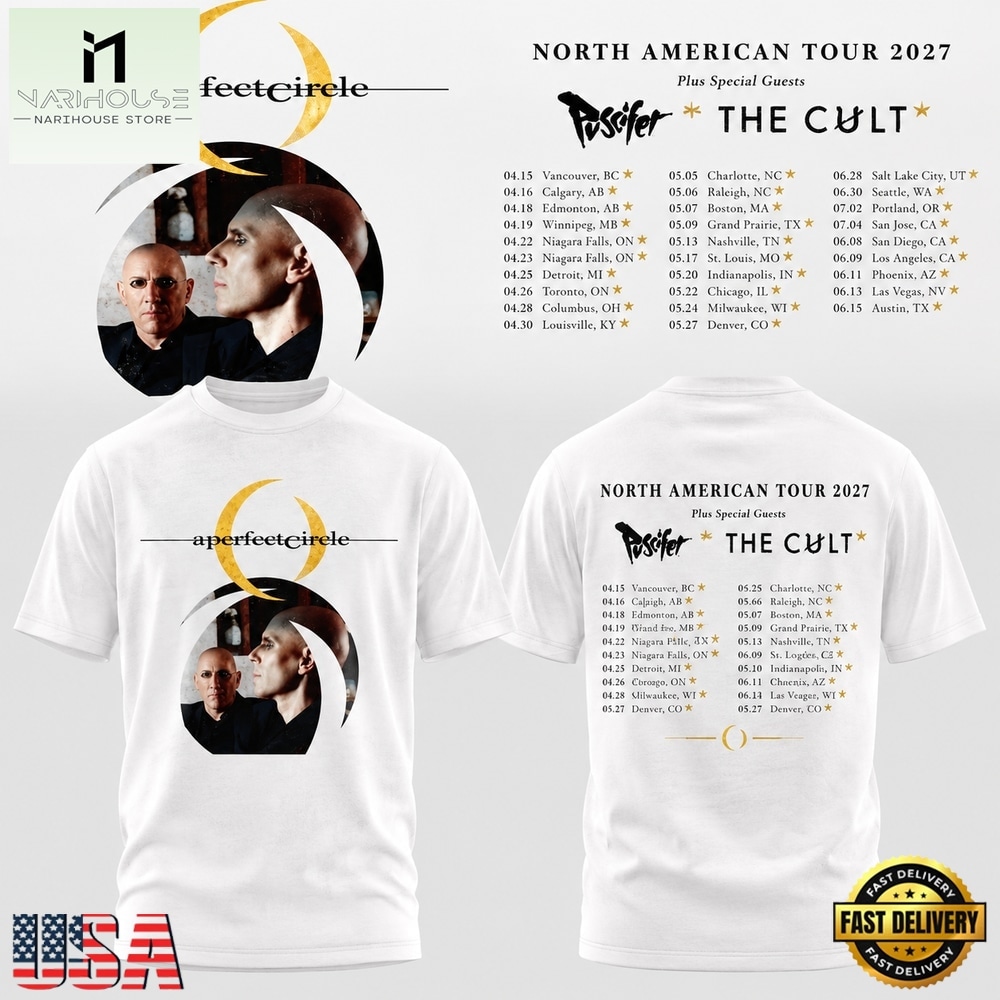 A Perfect Circle North American Tour 2027 T Shirt, Popular 3D Music Tee A Perfect Circle North American Tour 2027 T Shirt, Popular 3D Music Tee
