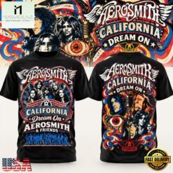 Aerosmith California Dream On 2026 Hollywood Bowl Graphic New Design 3D Shirt, Popular 3D Music Tee Aerosmith California Dream ON 2026 Hollywood Bowl Graphic New Design 3D Shirt