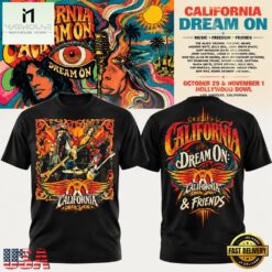 Aerosmith California Dream On 2026 Hollywood Bowl Graphic Special New T Shirt, Popular 3D Music Tee Aerosmith California Dream ON 2026 Hollywood Bowl Graphic Special New T Shirt