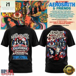 Aerosmith California Dream On Tour 2026 Graphic T Shirt, Popular 3D Music Tee Aerosmith California Dream ON Tour 2026 Graphic T Shirt