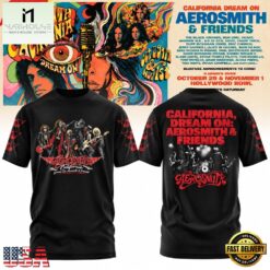Aerosmith California Dream On Tour T Shirt, Popular 3D Music Tee Aerosmith California Dream ON Tour T Shirt