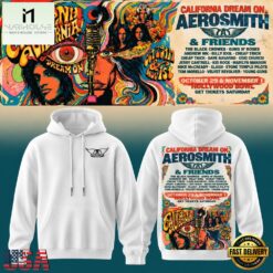 Aerosmith California Dream On Tour White Hoodie, Popular 3D Music Tee Aerosmith California Dream ON Tour White Hoodie