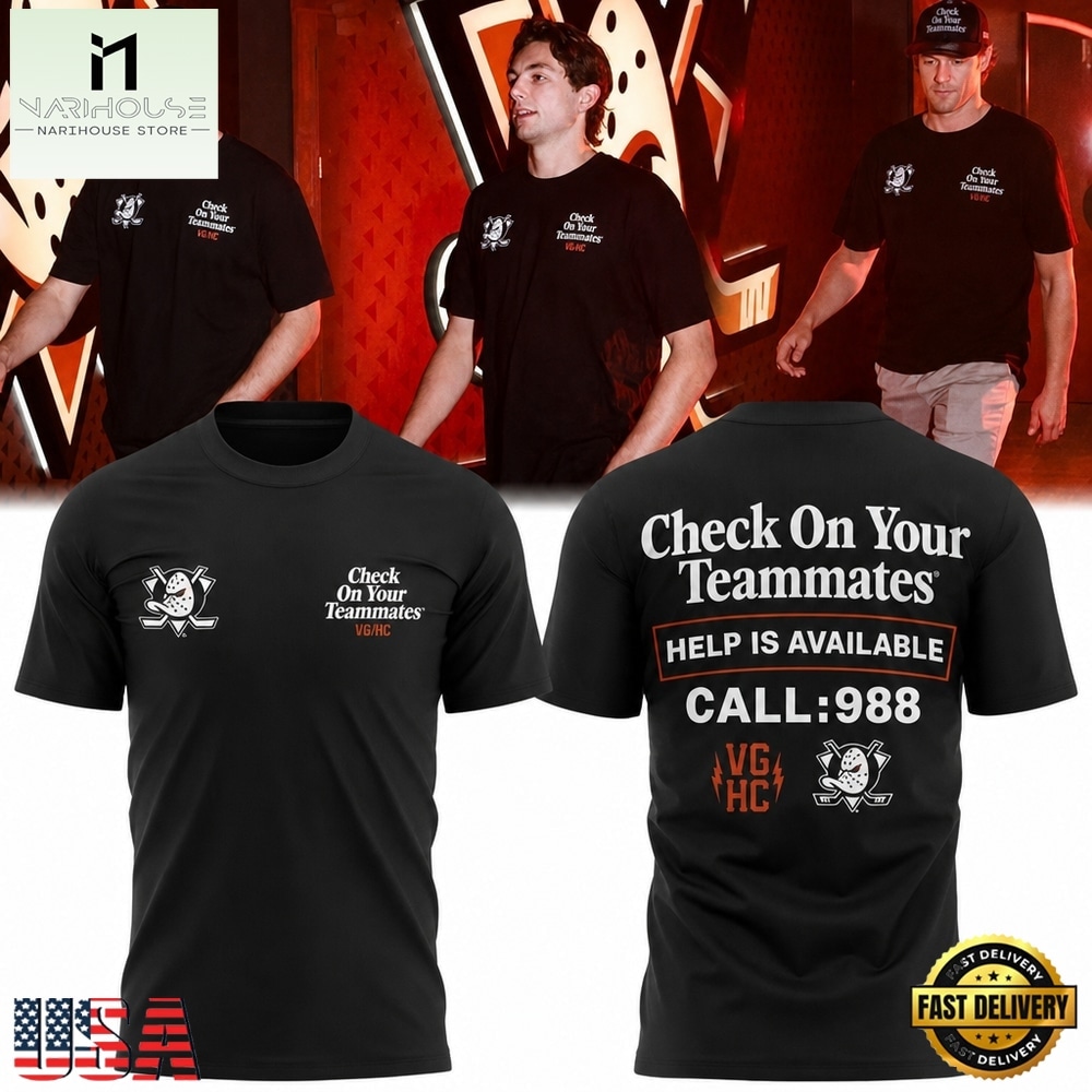 Anaheim Ducks Check On Your Teammates Black T Shirt, Hot 3D Shirt Trend Anaheim Ducks Check On Your Teammates Black T Shirt, Hot 3D Shirt Trend