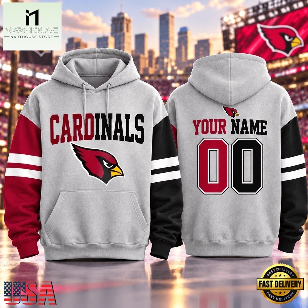 Arizona Cardinals NFL Two Tone Colorblock Varsity Hoodie, NFL Sporty Shirt Arizona Cardinals NFL Two Tone Colorblock Varsity Hoodie, NFL Sporty Shirt